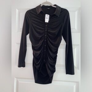 Express Women’s Black Ruched Blouse - size M